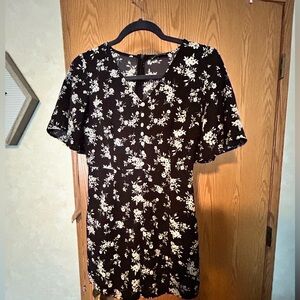 Floral Black Romper